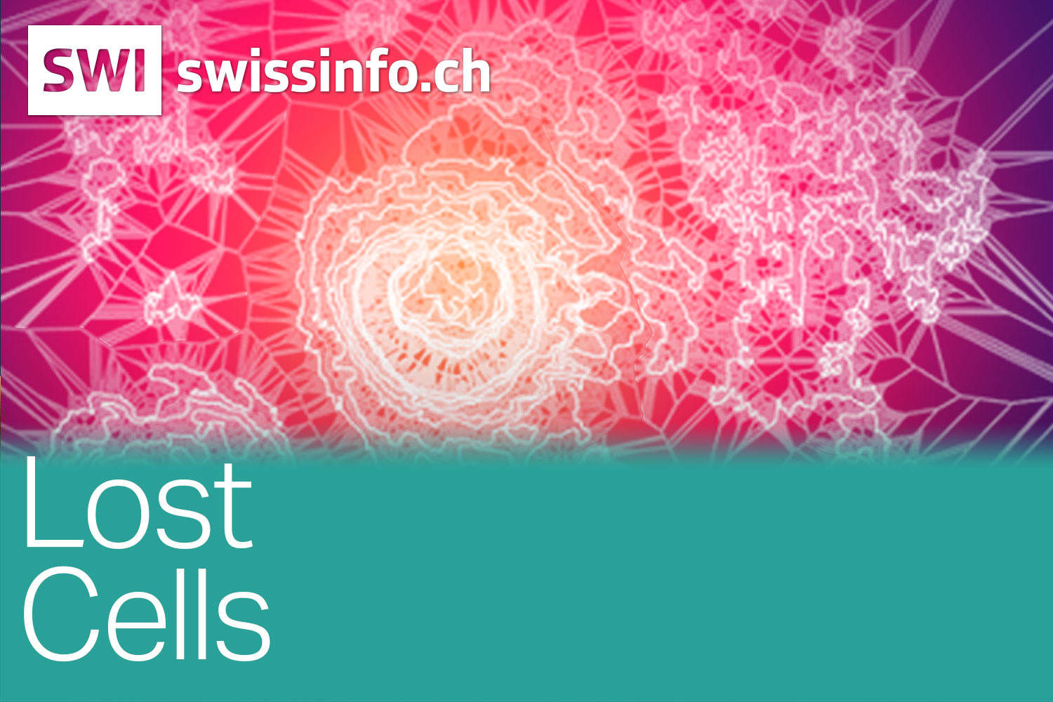Podcast artwork for 'Lost Cells' showing stem cells under a microscope