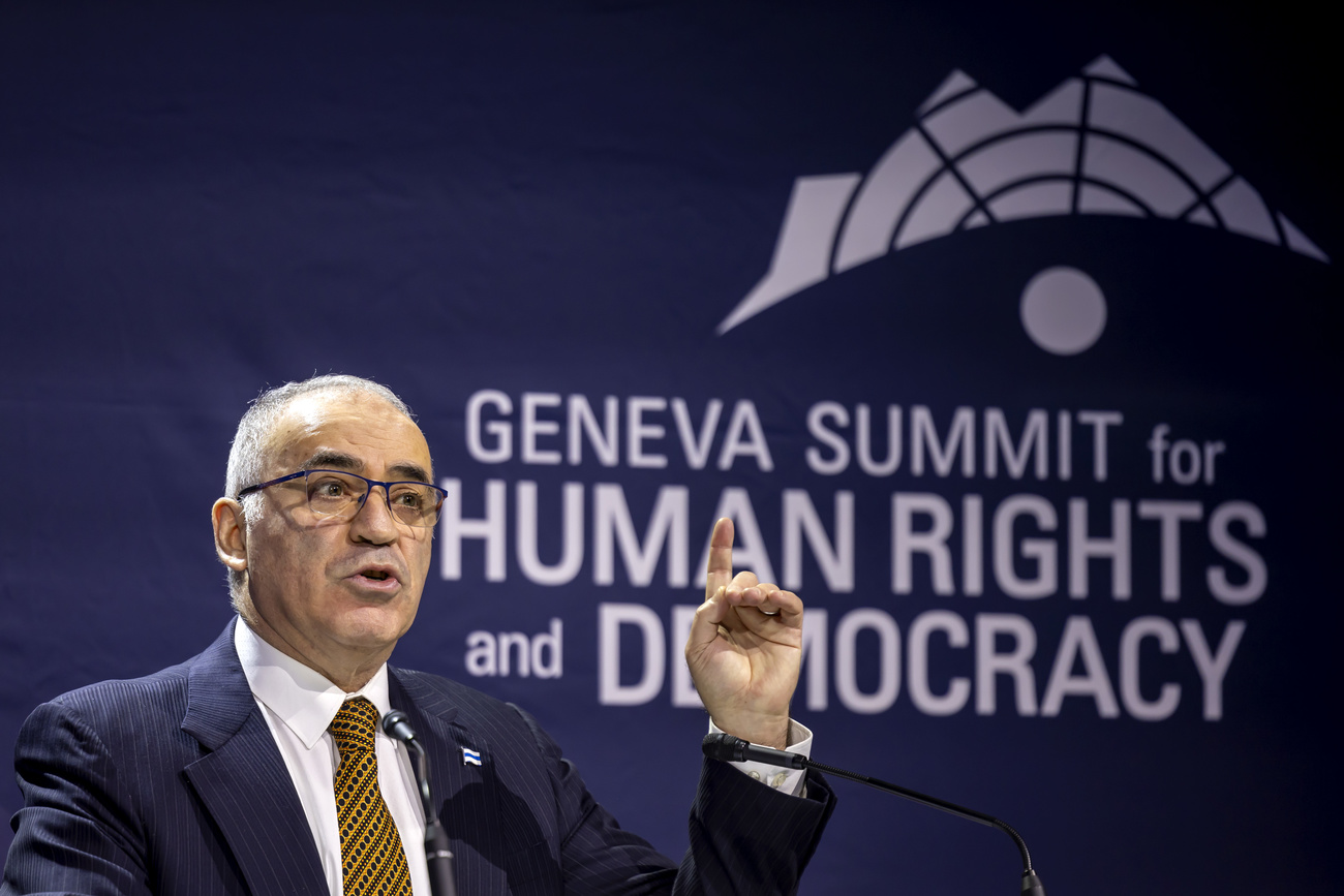 Garry Kasparov at the Geneva Summit for Human Rights and Democracy.